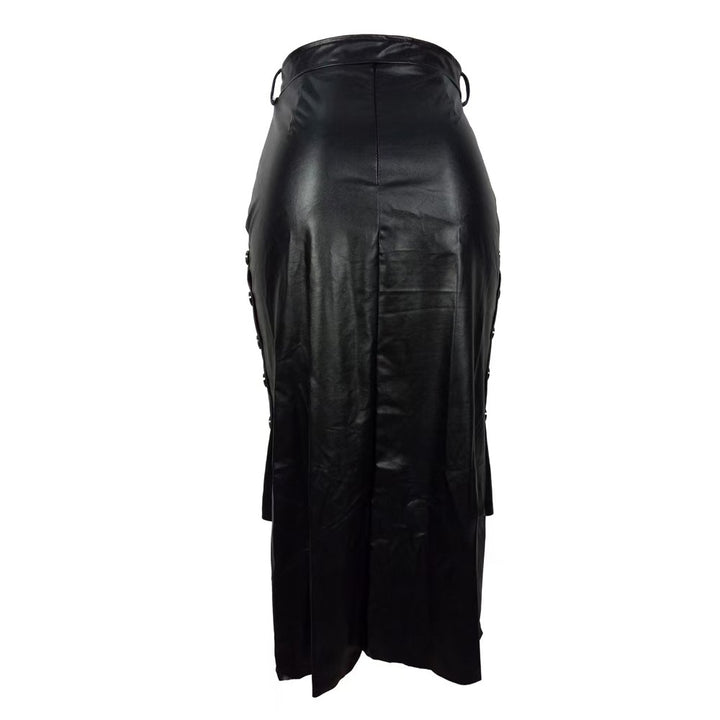 Women Elegant Faux Leather Pencil Skirt Mune Fashion