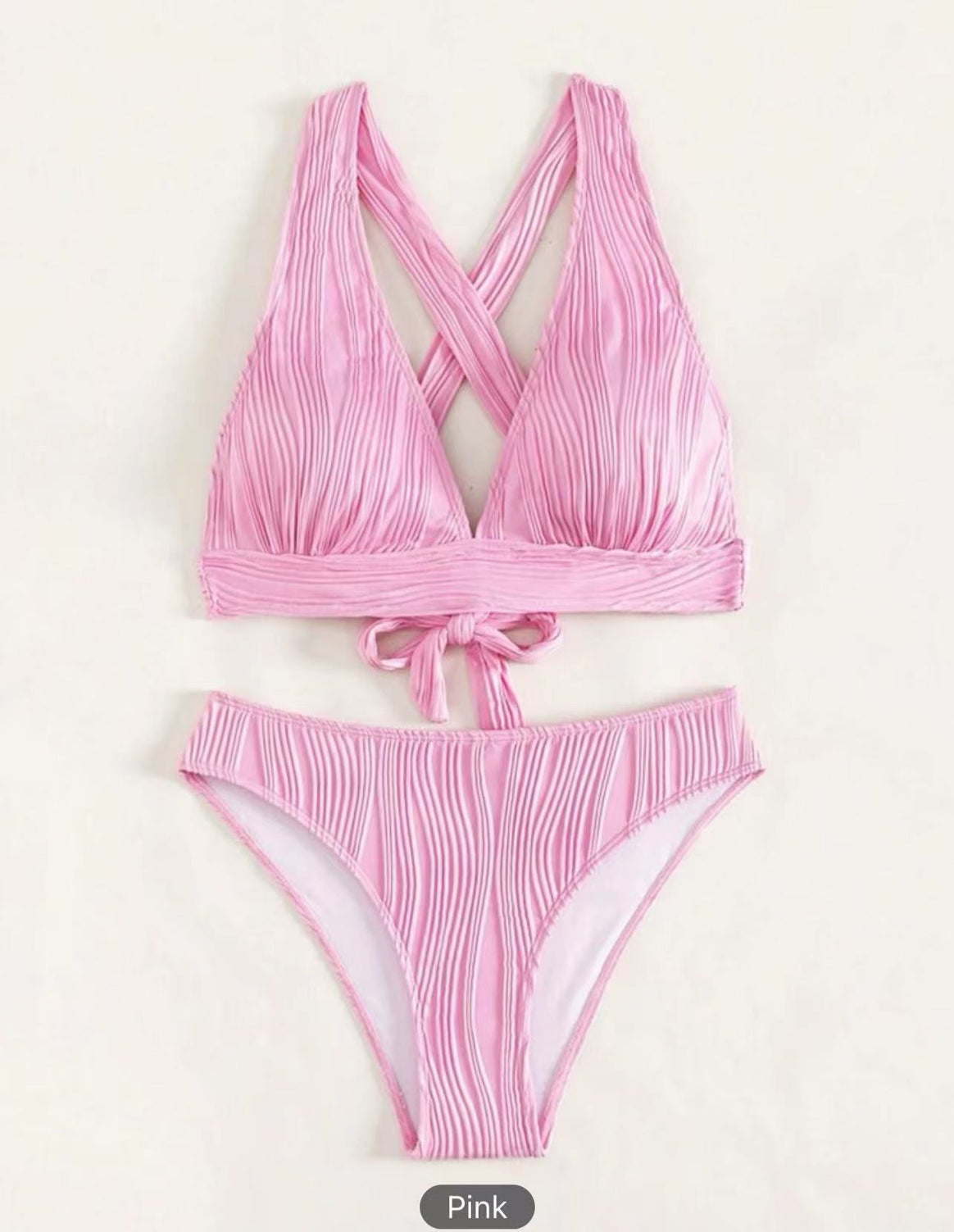 Women's Bikini Set with Modern Wrap Design and Tasteful Ribbed Details Mune Fashion