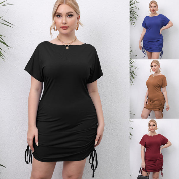 Women's fitted mini dress with adjustable side straps