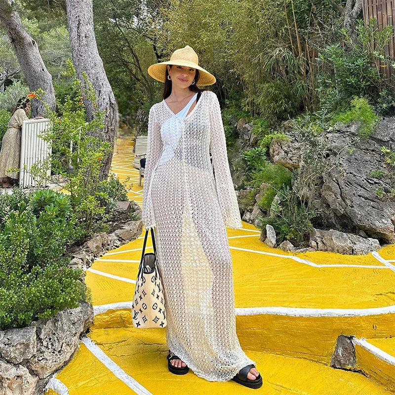 Women's Transparent Crochet Bathrobe Mune Fashion