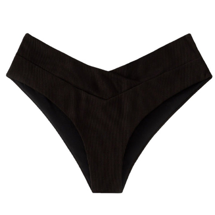 Women High-cut Bikini Bottom with Contrasting Details Mune Fashion