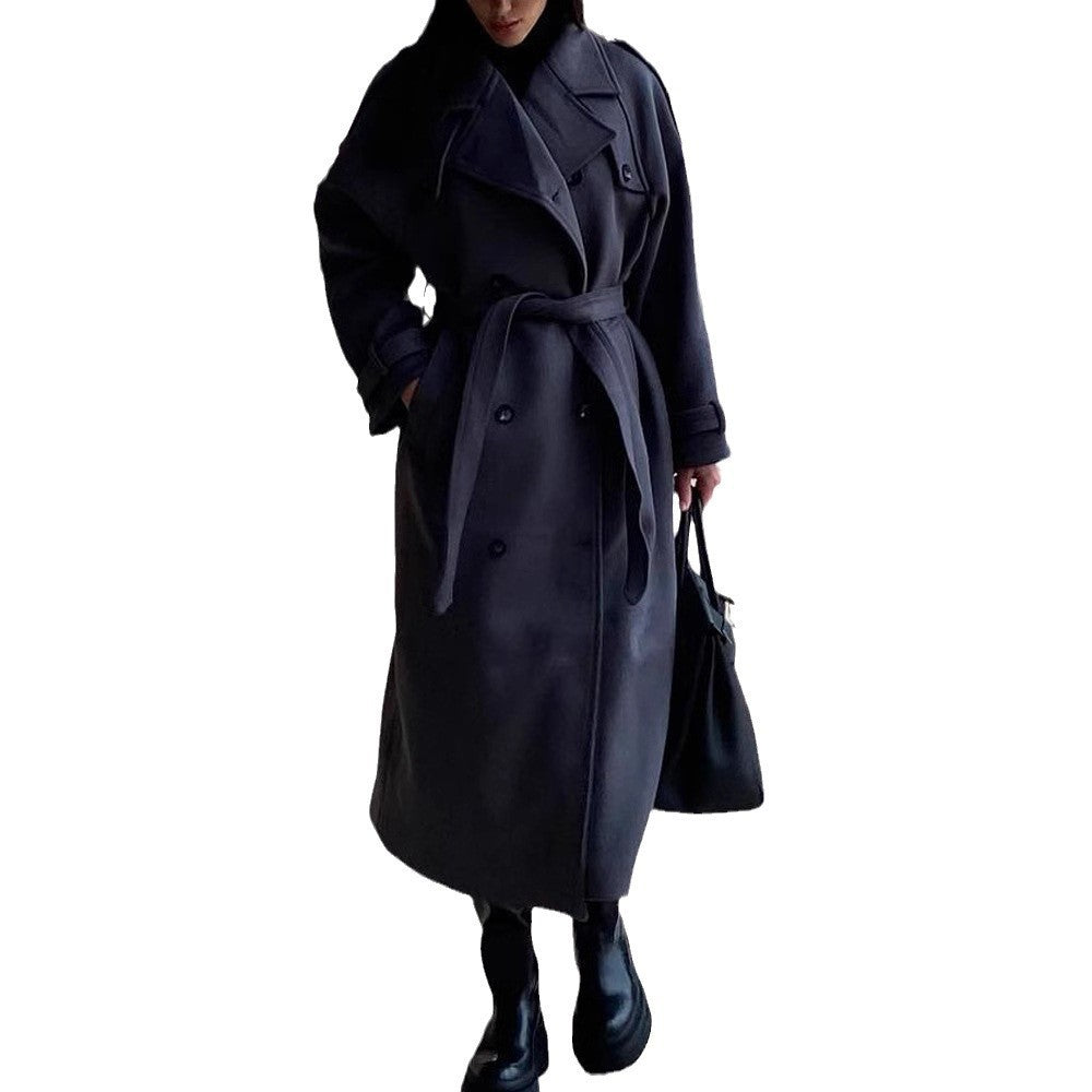 Women Extravagantly Cut Oversized Wool Coat with Epaulettes and Wide Shawl Collar Mune Fashion