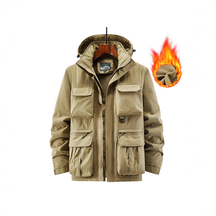 Men's Utility Parka with warming fleece lining, multifunction pockets, and adjustable hood Mune Fashion