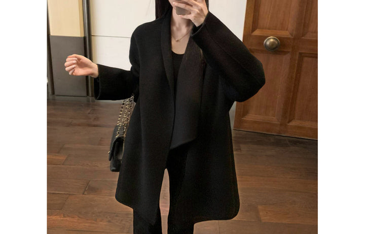 Women's Fashionable Oversized Wool Coat Mune Fashion