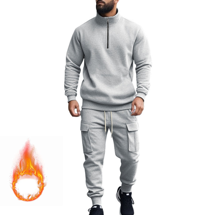 Men's sporty cargo tracksuit with troyer collar Mune Fashion