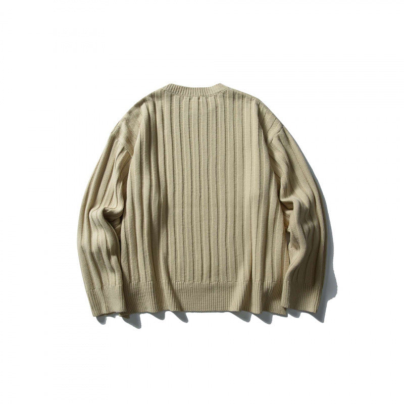 Unisex Grob Ribbed Oversize Knit Sweater with Round Neck and Extended Hem Mune Fashion