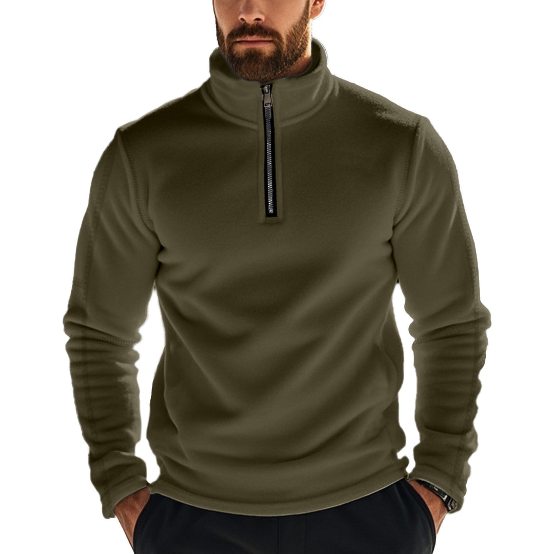 Men's functional fleece pullover with half zip, stand-up collar and raglan sleeves Mune Fashion