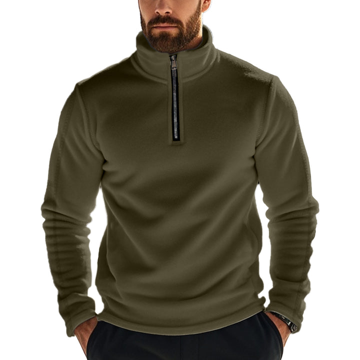 Men's functional fleece pullover with half zip, stand-up collar and raglan sleeves Mune Fashion