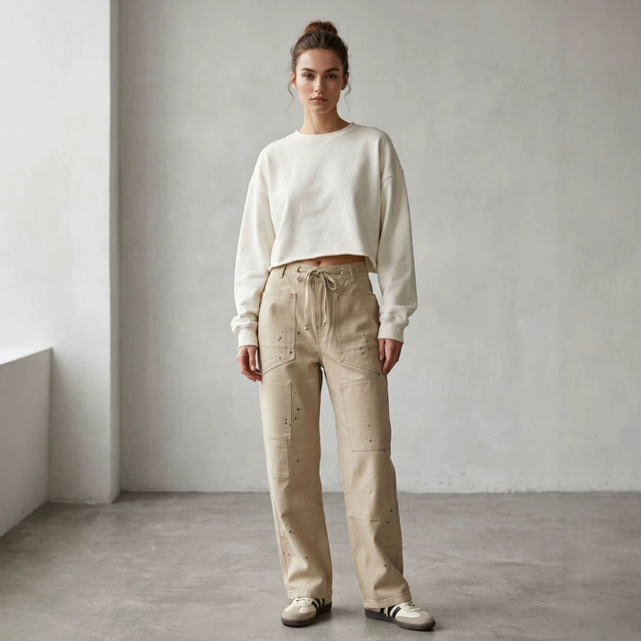 Women’s oversized knitted pullover with round neck and relaxed silhouette Mune Fashion