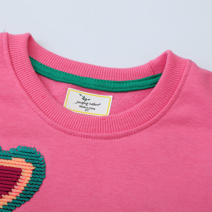 Girls sweatshirt with glittering rainbow appliqués Mune Fashion