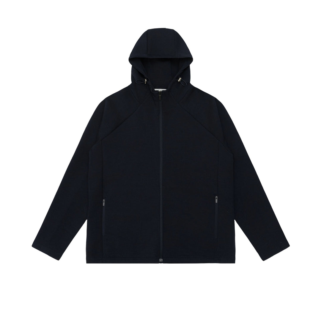 Unisex Minimalist Hoodie Zip Jacket made of Softshell Fleece with Raglan Sleeves and Water-Repellent Zipper Pockets Mune Fashion