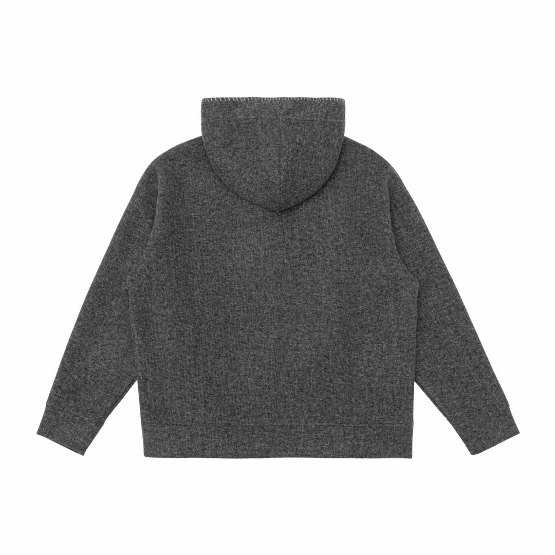 Unisex hoodie made of wool fleece with half button placket and kangaroo pocket Mune Fashion