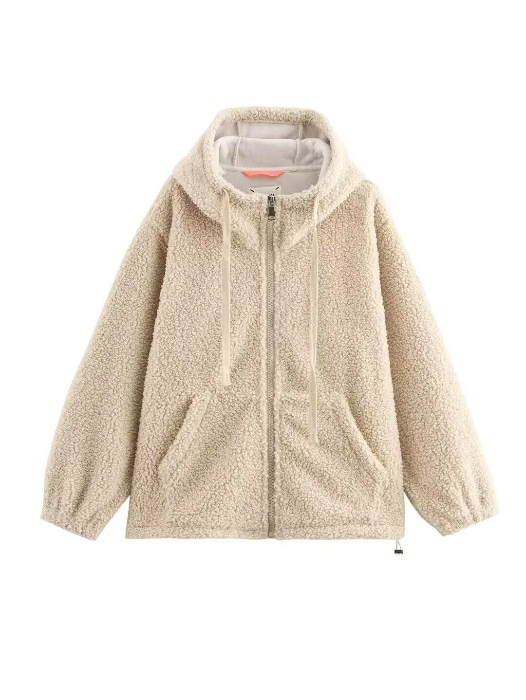 Women's Teddy Fleece Hooded Jacket with Full Zip and Kangaroo Pockets Mune Fashion