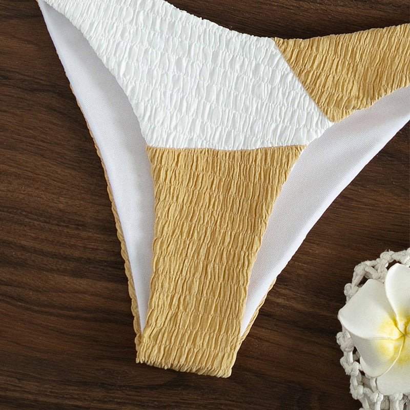 Women's Triangle Bikini with sophisticated wave pattern and adjustable straps Mune Fashion