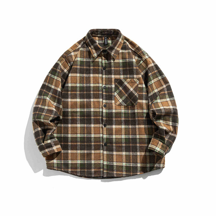 Men's Checked Flannel Overshirt with Chest Pocket Mune Fashion
