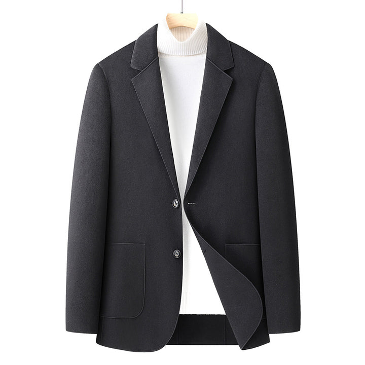 Men's military-elegant wool blend jacket with patch pockets and narrow lapels Mune Fashion