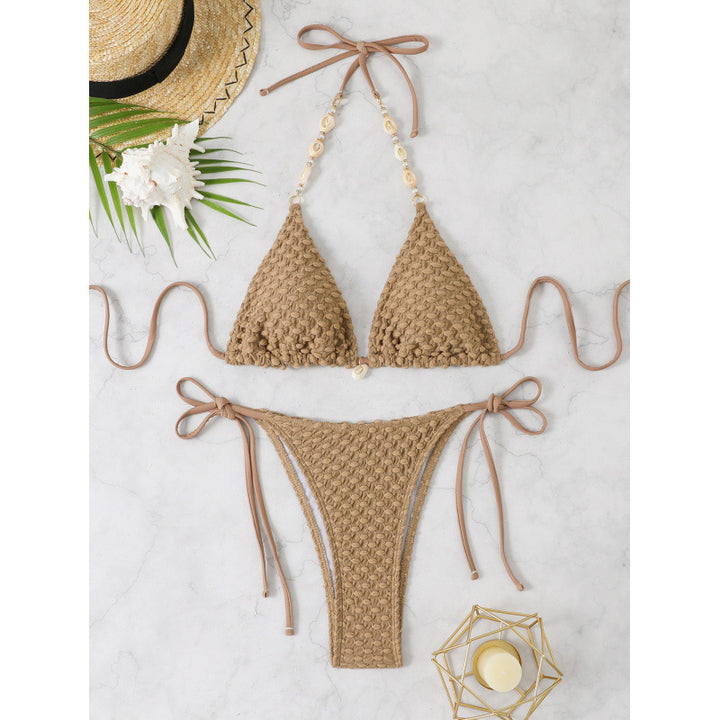 Women’s Crochet Bikini Set with Adjustable Side Ties and Unique Design Mune Fashion