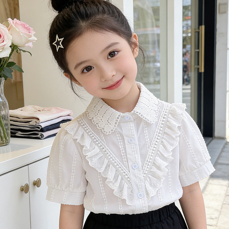 Girl's blouse with ruffle design Mune Fashion