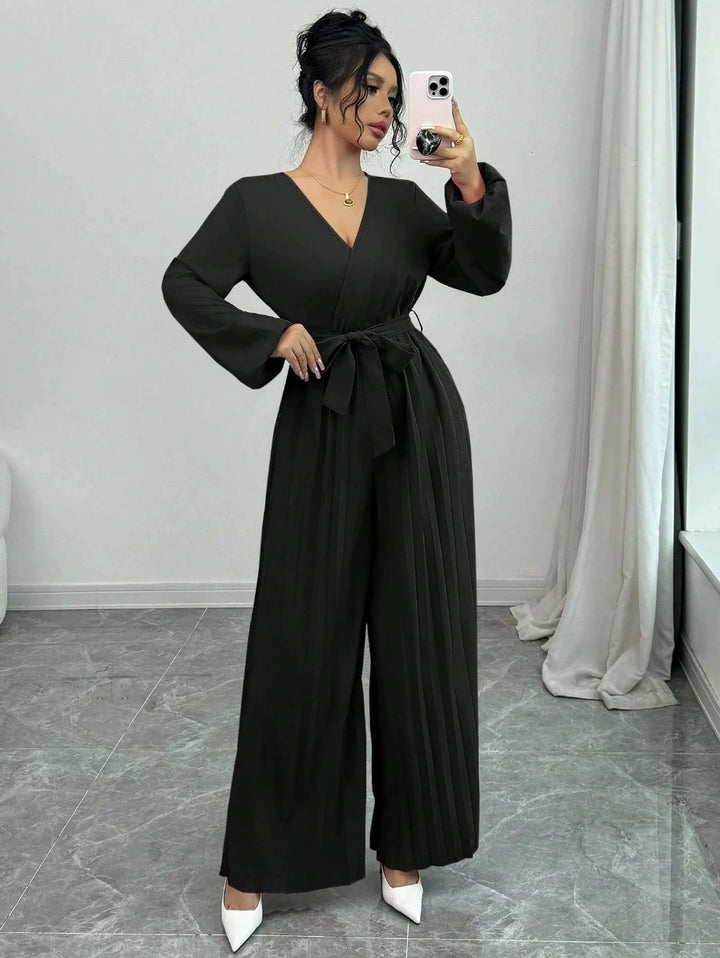 Women Elegant Pleated Jumpsuit Mune Fashion
