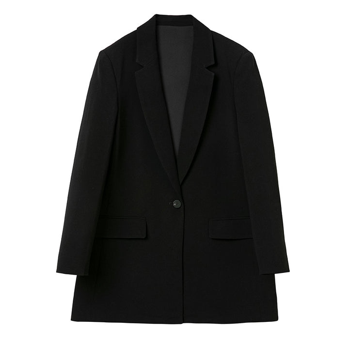 Women Longline Blazer with straight cut and discreet flap pockets Mune Fashion
