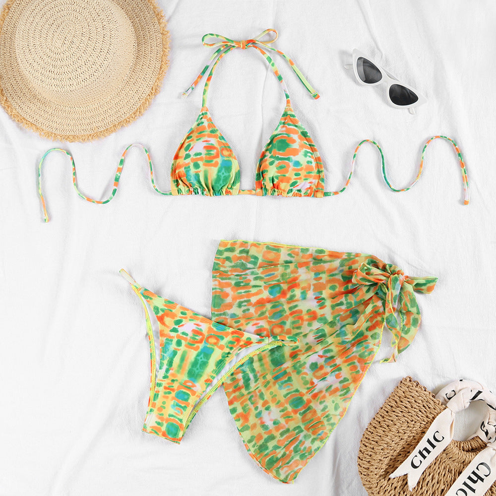 Women's Multi-patterned Bikini with Elegant Pareo Mune Fashion