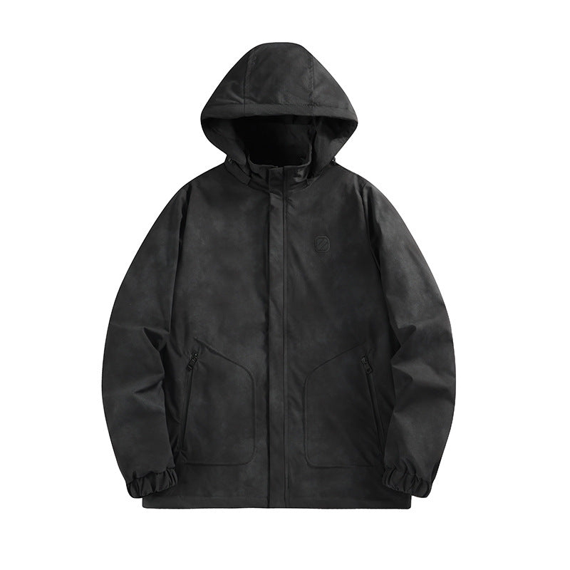 Men's Waterproof Hooded Softshell Jacket with Matted Surface and Concealed Zip Mune Fashion