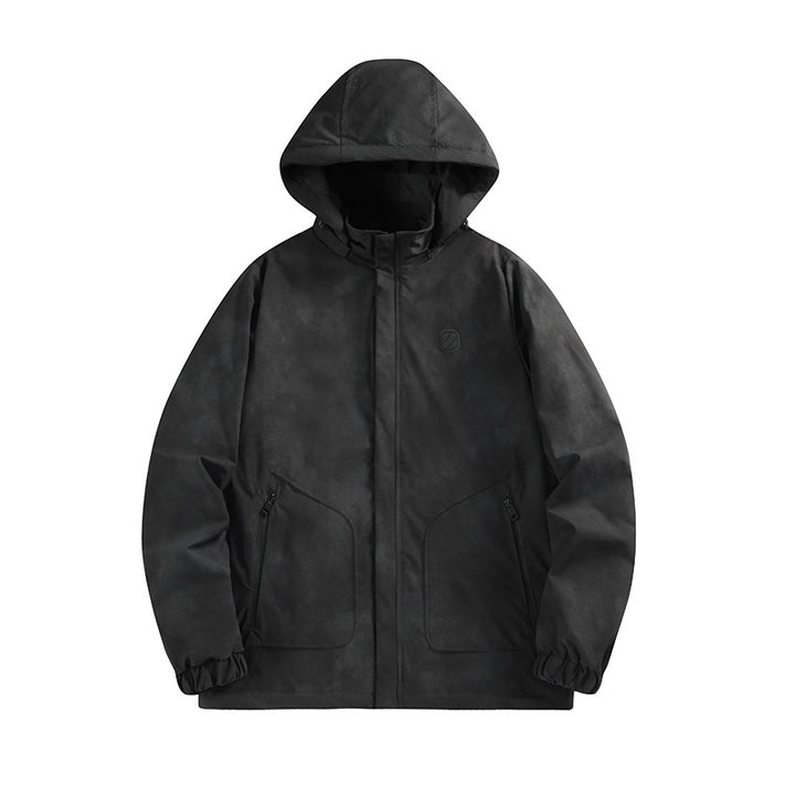 Men's Waterproof Hooded Softshell Jacket with Matted Surface and Concealed Zip Mune Fashion