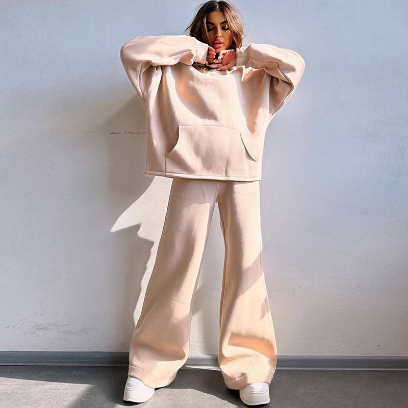 Ladies Cool Oversized Hoodie and Wide Leisure Pants Mune
