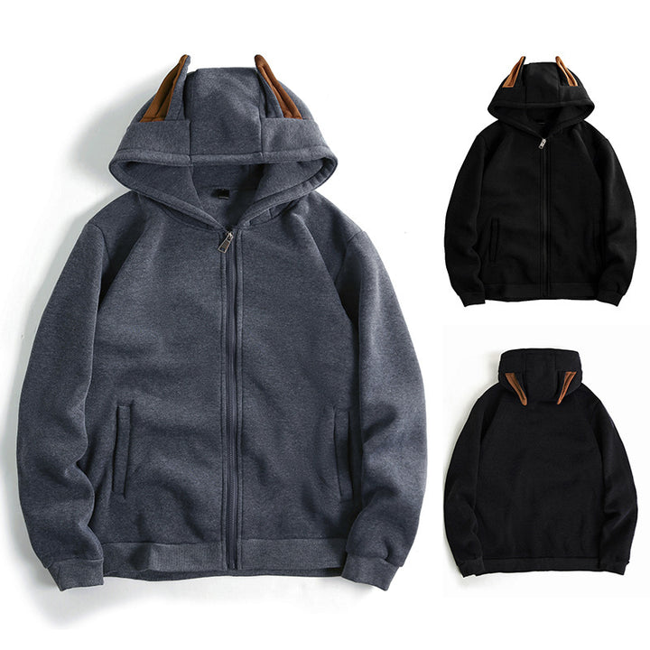 Men's hooded sweat jacket with full zip, fleece lined and slim fit Mune Fashion