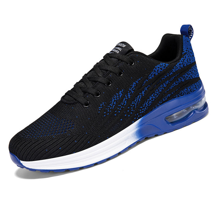 Unisex nan breathable knit trainer with visible hollow chamber heel cushioning, contoured comfort insole, and slip-resistant outsole Mune Fashion