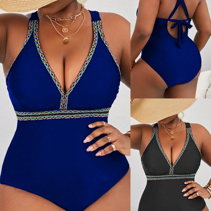 Women’s swimsuit with geometric embroidery Mune Fashion