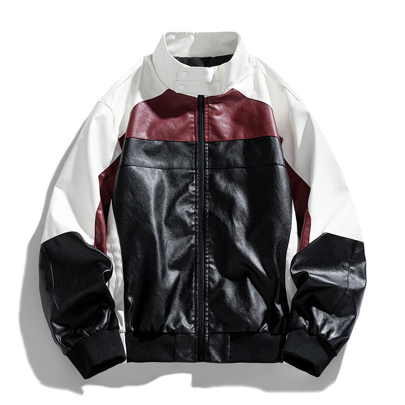Women Trendy Biker Jacket in Color Block Style Mune Fashion