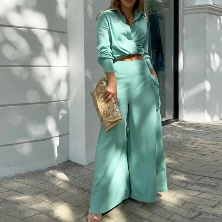 Women's Wide Palazzo Pants with Extra Wide Leg, High Waist and Side Pockets Mune Fashion