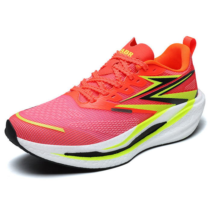 Unisex dynamic road running shoes with curved rocker midsole, reactive EVA cushioning and breathable knitted upper material Mune Fashion