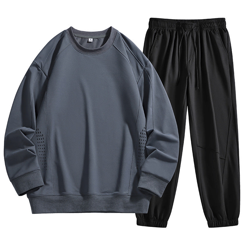Men's casual training set made of breathable functional fabric with round neck and elastic waistband and ankle cuff Mune Fashion