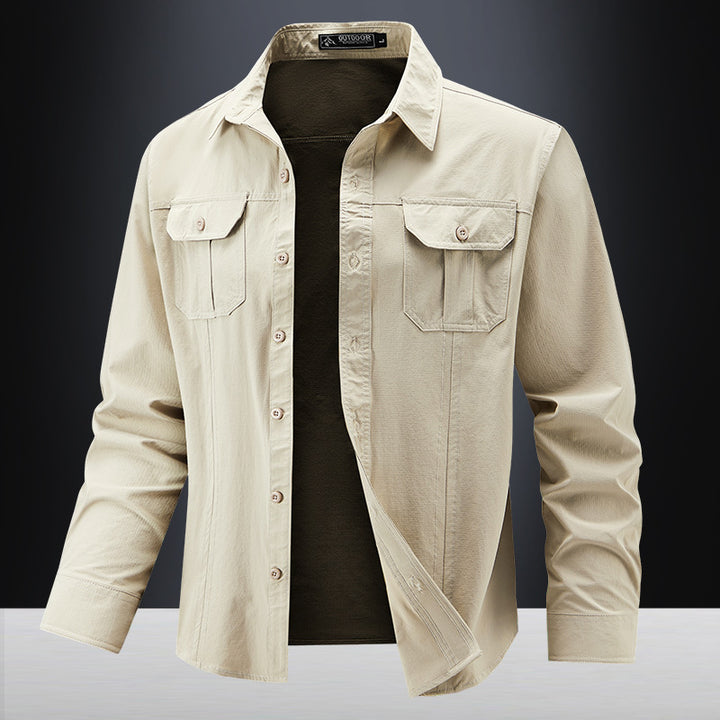 Men's Casual Shirt Jacket with Chest Pockets Mune Fashion