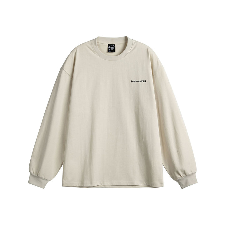 Unisex Oversized Long Sleeve with dropped shoulder, ribbed cuffs and minimalist chest embroidery Mune Fashion