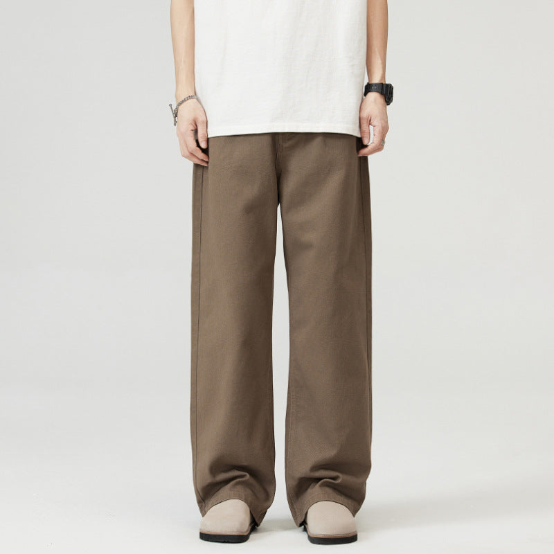Men's loose-fitting cotton denim jeans with straight leg and clean minimal design Mune Fashion