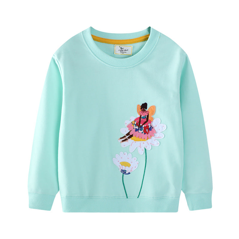 Girls sweatshirt with colorful flower and fairy motif Mune Fashion