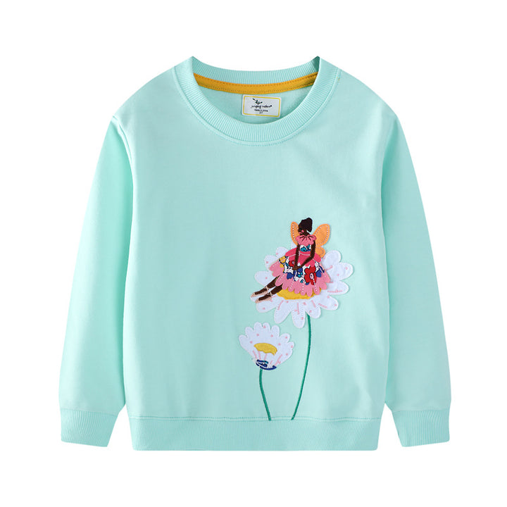 Girls sweatshirt with colorful flower and fairy motif Mune Fashion