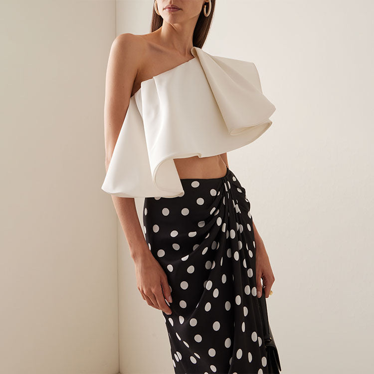 Women's swimsuit set with stylish wrap skirt and elegant ruffle top Mune Fashion
