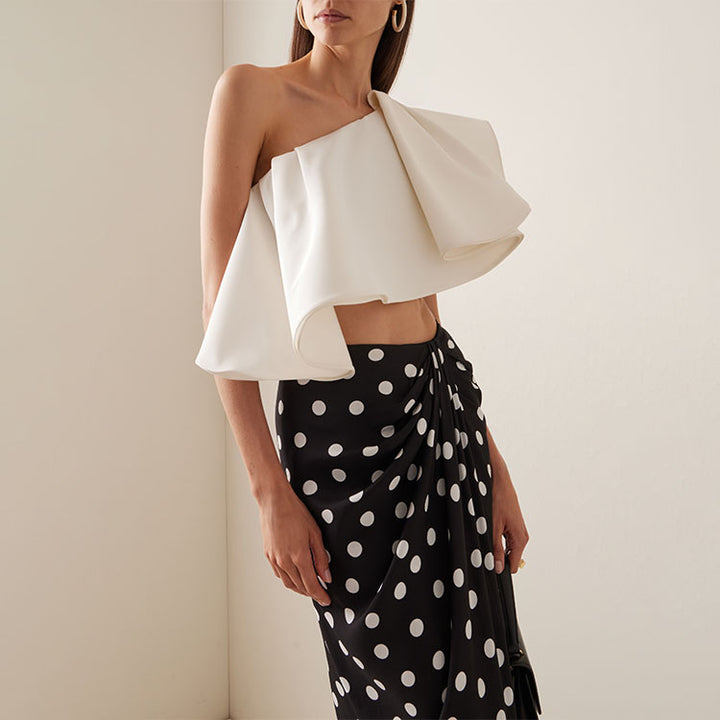 Women's swimsuit set with stylish wrap skirt and elegant ruffle top Mune Fashion