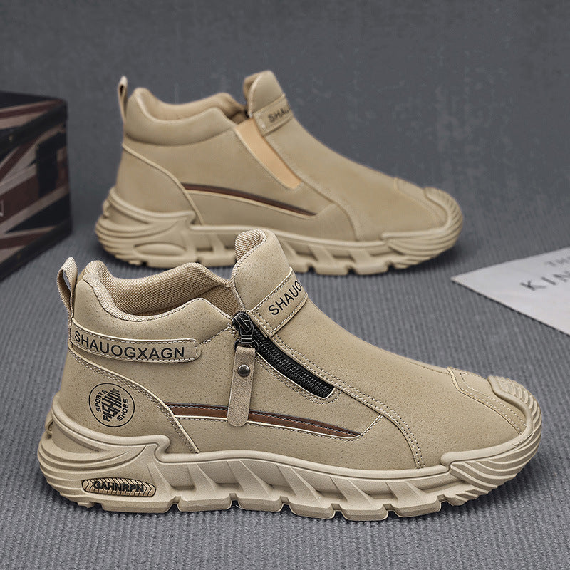 Ladies sporty high-top sneakers with unique zipper and cushioning sole Mune Fashion