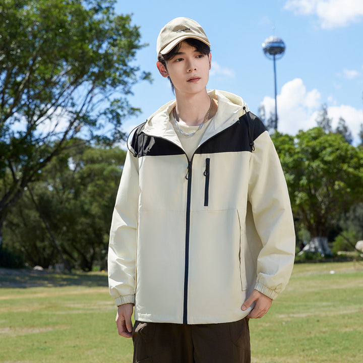 Men's Fashion Windbreaker Jacket with Adjustable Hood Mune Fashion