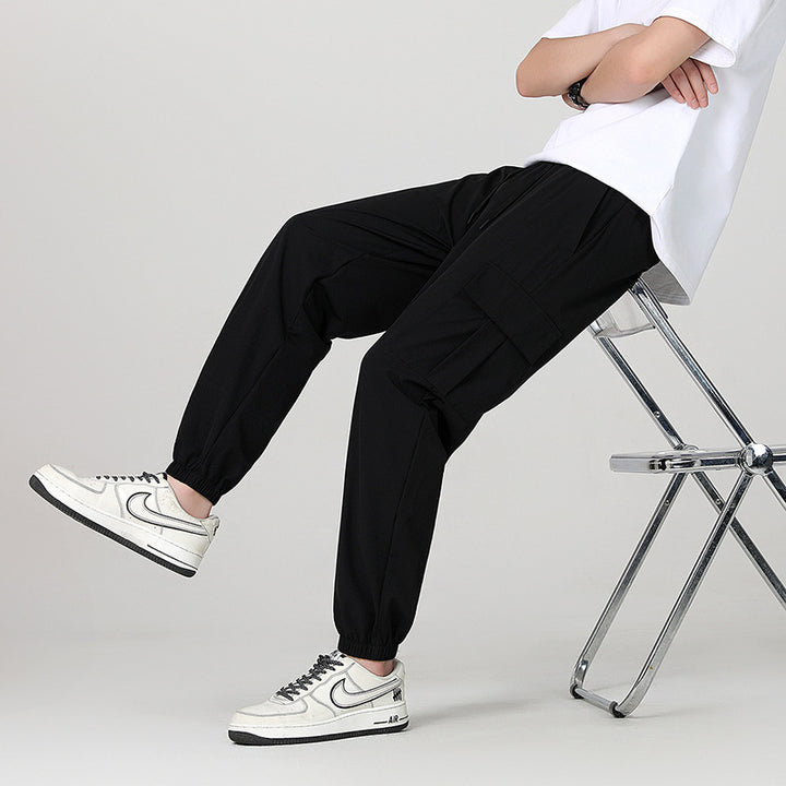 Men's Stylish Cargo Pants with Elastic Waistband and Side Pockets Mune Fashion