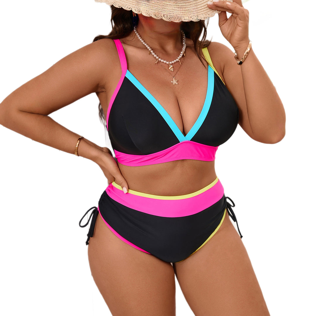 Women's Sporty Bikini Set with Trendy Contrast Stripes Mune Fashion