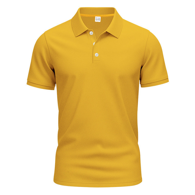 Men's polo collar shirt with slim fit, breathable mesh structure, and flat two-button placket Mune Fashion