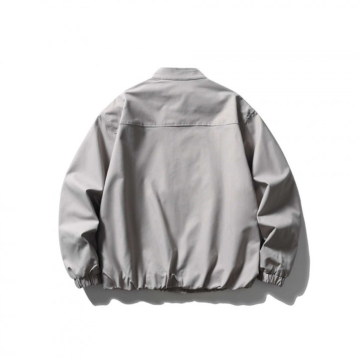 Unisex Oversize lightweight bomber jacket with stand-up collar, zipper, and elastic hem Mune Fashion