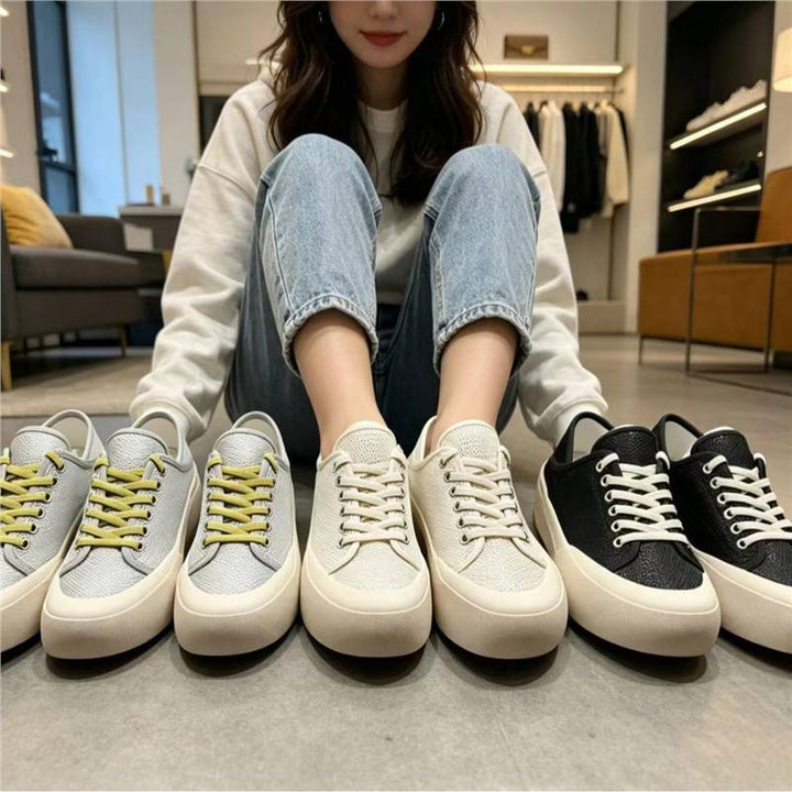 Women's platform sneakers with knitted upper material and thick platform sole Mune Fashion