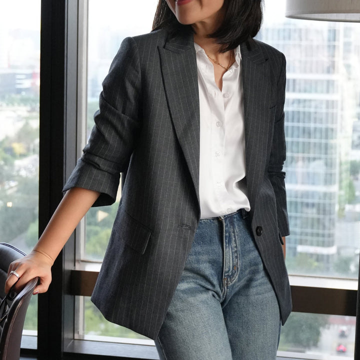 Women Elegant and Simple Long Sleeve Blouse Drune